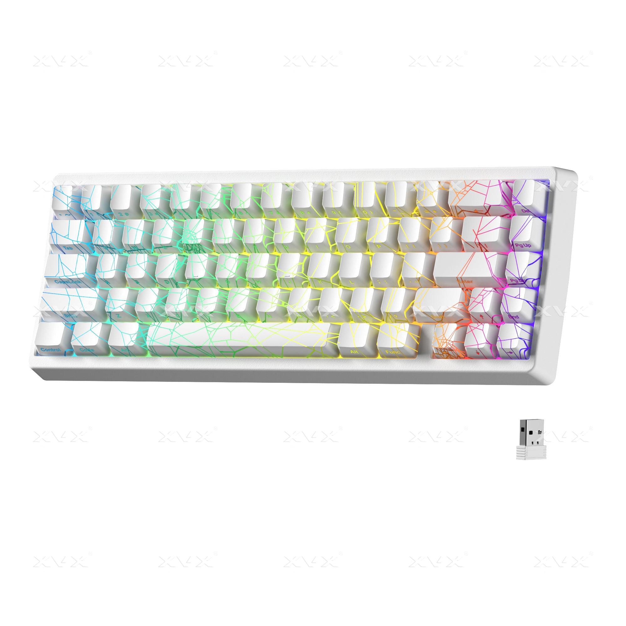 XVX M67 JadeStone VIA Tri-Mode Mechanical Keyboard with IMD-Tech Keycaps (Spider Web)